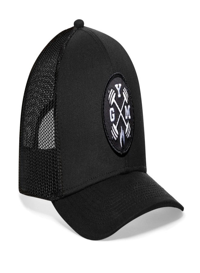 HAKA Gym-X Black Trucker Hat - Gym Mesh Snapback Cap for Men, Women & Golf, Exercise X Design Baseball Dad Hat - Image 1